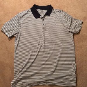 NikeGolf Navy Striped Polo